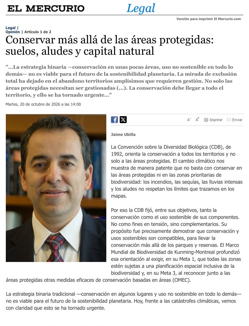 Conservar más allá de las áreas protegidas: suelos, aludes y capital natural